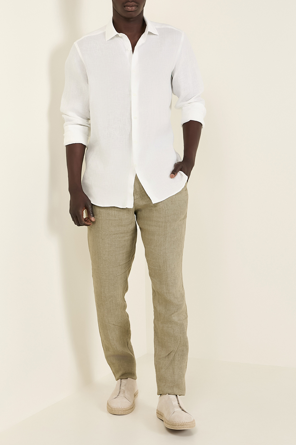 מכנסי פשתן ארוכים